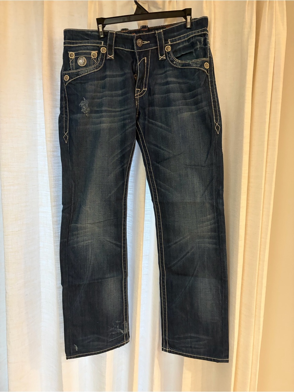 Rock Revival Men’s Dark Indigo Straight Jeans Size 33